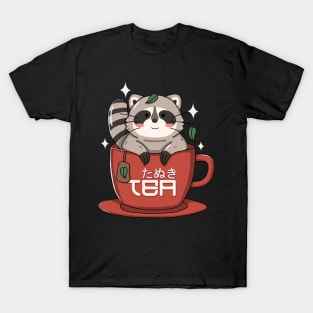 Kawaii Tanuki Tea Cup T-Shirt